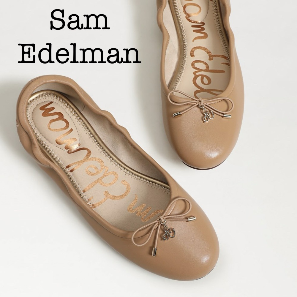 Sam Edelman Felicia Tan Leather Ballet Flats Size 8